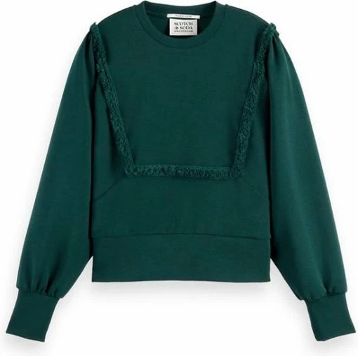 Scotch & Soda Fringe Tape Oversized Raglan Sleeved Sweater Truien & Vesten - Groen 23 Scotch & Soda Fringe Tape Oversized Raglan Sleeved Sweater Truien & Vesten - Groen -Dameskleding Verkoop 550x548