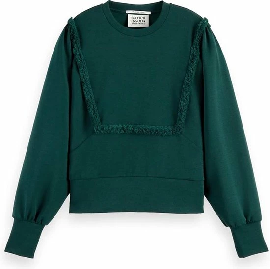 Scotch & Soda Fringe Tape Oversized Raglan Sleeved Sweater Truien & Vesten - Groen 12 Scotch & Soda Fringe Tape Oversized Raglan Sleeved Sweater Truien & Vesten - Groen - Afbeelding 12