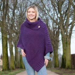 Knit Factory Nicky Gebreide Dames Poncho - Jeans - One Size - Met Opstaande Kraag 11 Knit Factory Nicky Gebreide Dames Poncho - Jeans - One Size - Met Opstaande Kraag -Dameskleding Verkoop 550x550 50