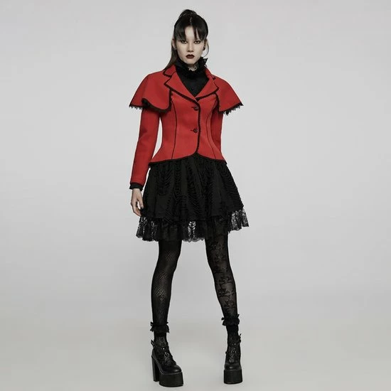 Punk Rave Jacket -L- Gothic Tales Rood 2 Punk Rave Jacket -L- Gothic Tales Rood - Afbeelding 2