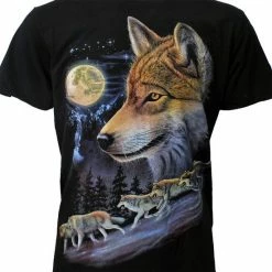 Merkloos Wolven Wolf Pack Volle Maan T-Shirt - Origineel Design -Dameskleding Verkoop 550x550 59