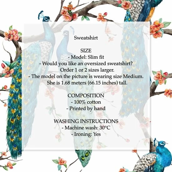 Fliex - Sweater - Roze - Pauwen - Bloemen - XXL 4 Fliex - Sweater - Roze - Pauwen - Bloemen - XXL - Afbeelding 4