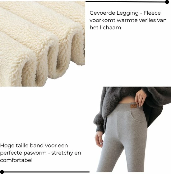 Merkloos Fleece Legging - Winter Legging - Thermo Legging - Legging Met Zakken - Thermo Kleding Dames - Thermo Legging Dames - Warme Legging - Gevoerde Legging - Dames Winter - Legging & Shapewear Dames | Licht Grijs | Maat M 4 Merkloos Fleece Legging - Winter Legging - Thermo Legging - Legging Met Zakken - Thermo Kleding Dames - Thermo Legging Dames - Warme Legging - Gevoerde Legging - Dames Winter - Legging & Shapewear Dames | Licht Grijs | Maat M - Afbeelding 4