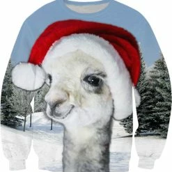 Lama Met Kerstmuts Kersttrui - Maat XL - Foute Kerst Trui - Superfout