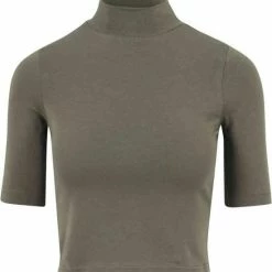 Urban Classics Crop Top -M- Turtleneck Groen