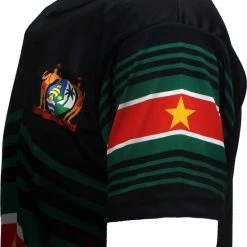 POPMERCH Suriname Vlag Techno Style Voetbal Sport T-Shirt - Origineel Design -Dameskleding Verkoop 550x582