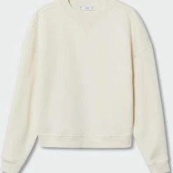Mango Trui Sweatshirt Met Gebribde Afwerkingen 37065955 05 Dames Maat - L -Dameskleding Verkoop 550x589