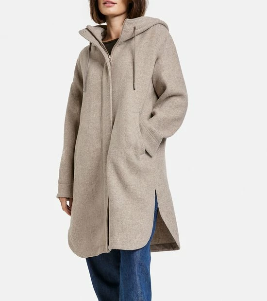 GERRY WEBER Dames Korte Mantel Van La Lana Moretta-wol Nude-42 3 GERRY WEBER Dames Korte Mantel Van La Lana Moretta-wol Nude-42 - Afbeelding 3