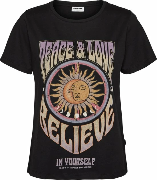 Noisy May T-shirt Nmnate S/s Top Jrs Bg 27022831 Black/peace And Dames Maat - M 1 Noisy May T-shirt Nmnate S/s Top Jrs Bg 27022831 Black/peace And Dames Maat - M