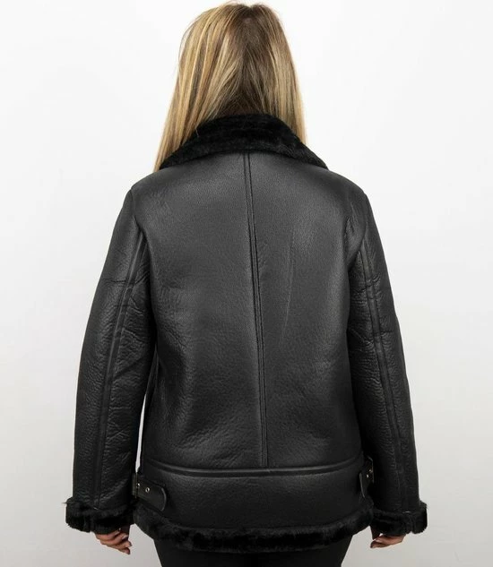 Z DESIGN Dames Lammy Coat Winterjas- Zwart 6 Z DESIGN Dames Lammy Coat Winterjas- Zwart - Afbeelding 6