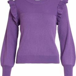 Vila Trui Vineira L/s Knit Top/3/lr 14083682 Sparkling Grape Dames Maat - L