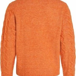 Vila Trui Viella O-neck L/s Cable Knit Top/su 14075497 Burnt Orange/melange Dames Maat - S -Dameskleding Verkoop 550x647 1