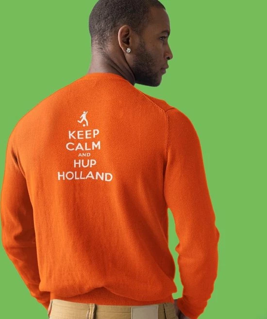 Bc Oranje EK WK Koningsdag Trui Keep Calm & Hup Holland Back (MAAT M - UNISEKS FIT) | Oranje Kleding / Sweaters | WK Feestkleding 1 Bc Oranje EK WK Koningsdag Trui Keep Calm & Hup Holland Back (MAAT M - UNISEKS FIT) | Oranje Kleding / Sweaters | WK Feestkleding