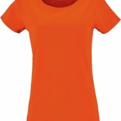 Senvi Dames Oranje T-Shirt Biologisch Katoen - EK-WK-Olympische Spelen - F1 - Koningsdag Enz. Maat S