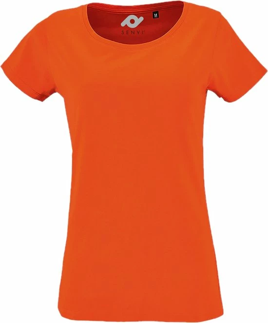 Senvi Dames Oranje T-Shirt Biologisch Katoen - EK-WK-Olympische Spelen - F1 - Koningsdag Enz. Maat S 1 Senvi Dames Oranje T-Shirt Biologisch Katoen - EK-WK-Olympische Spelen - F1 - Koningsdag Enz. Maat S