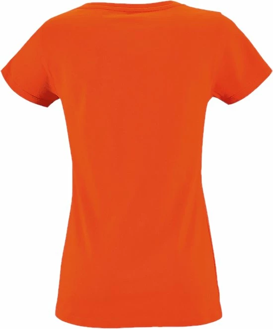 Senvi Dames Oranje T-Shirt Biologisch Katoen - EK-WK-Olympische Spelen - F1 - Koningsdag Enz. Maat S 2 Senvi Dames Oranje T-Shirt Biologisch Katoen - EK-WK-Olympische Spelen - F1 - Koningsdag Enz. Maat S - Afbeelding 2