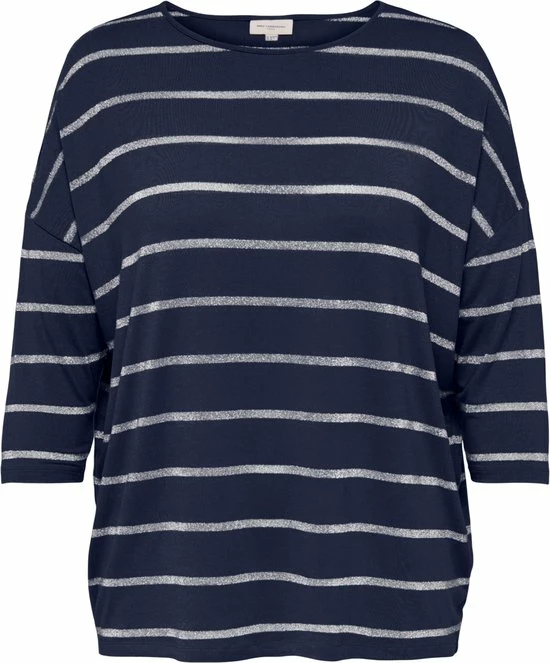 ONLY CARMAKOMA CARKARINA 3/4 LUREX TOP JRS Dames Top - Maat L-50/52 1 ONLY CARMAKOMA CARKARINA 3/4 LUREX TOP JRS Dames Top - Maat L-50/52