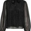 Jacqueline De Yong Blouse Jdycody L/s Bow Top Wvn 15275002 Black/tapiocat D Dames Maat - XS