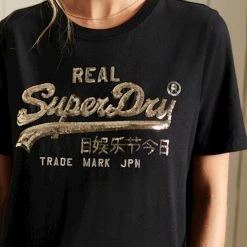 Superdry Dames Tshirt Boho Vintage Logo Met Glitter - Maat XS -Dameskleding Verkoop 550x671 20