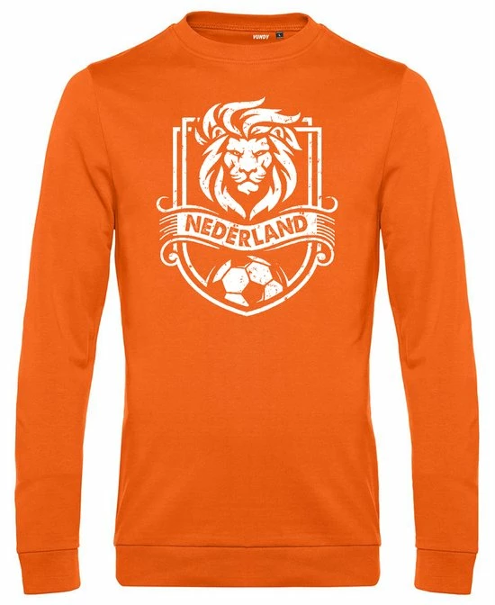 Vundy Sweater Leeuw Embleem | Oranje Holland Shirt | WK 2022 Voetbal | Nederlands Elftal Supporter | Oranje | Maat XS 1 Vundy Sweater Leeuw Embleem | Oranje Holland Shirt | WK 2022 Voetbal | Nederlands Elftal Supporter | Oranje | Maat XS