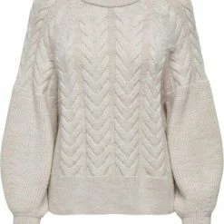 Only Trui Onlsif Freja L/s Pullover Knt 15259158 Pumice Stone/w. Melange Dames Maat - XL