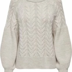 Only Trui Onlsif Freja L/s Pullover Knt 15259158 Pumice Stone/w. Melange Dames Maat - XL -Dameskleding Verkoop 550x679 5