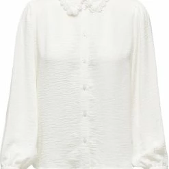 Jacqueline De Yong Blouse Jdyqueen L/s Collar Shirt Wvn 15270684 Cloud Dancer Dames Maat - XS