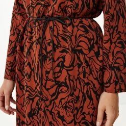 Mexx Dames Mock Neck Longsleeve Jurk Donker Brown -Dameskleding Verkoop 550x687 7