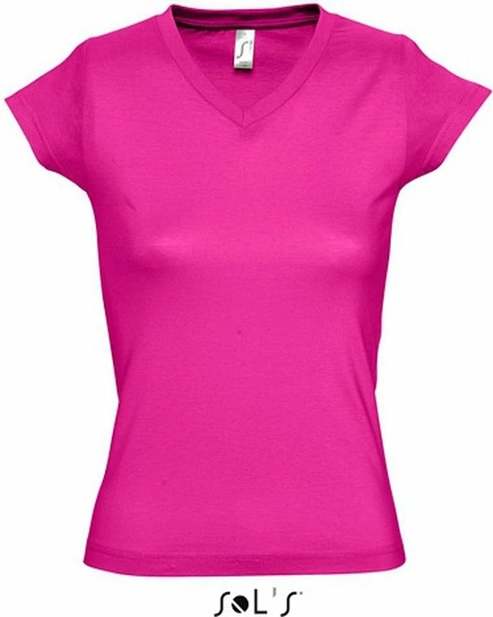 Sols Dames T-shirt V-hals Fuchsia 42 (XL) 1 Sols Dames T-shirt V-hals Fuchsia 42 (XL)