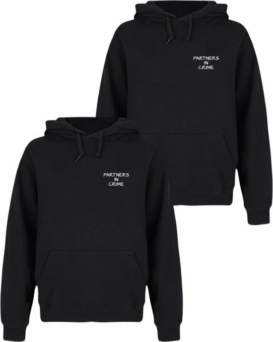 Merkloos PARTNERS IN CRIME Couple Hoodies Zwart (UNISEX - Maat L) | Matching Hoodies | Koppel Hoodies 3 Merkloos PARTNERS IN CRIME Couple Hoodies Zwart (UNISEX - Maat L) | Matching Hoodies | Koppel Hoodies - Afbeelding 3