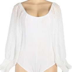 Merkloos Witte Stretch Off The Shoulder Body | Dames Bodysuit Top | Maat 42/44 7 Merkloos Witte Stretch Off The Shoulder Body | Dames Bodysuit Top | Maat 42/44 -Dameskleding Verkoop 550x693 5