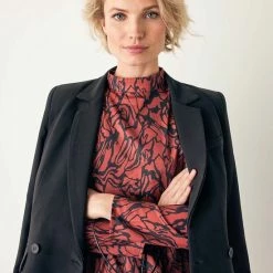 Mexx Dames Mock Neck Longsleeve Jurk Donker Brown -Dameskleding Verkoop 550x698 8