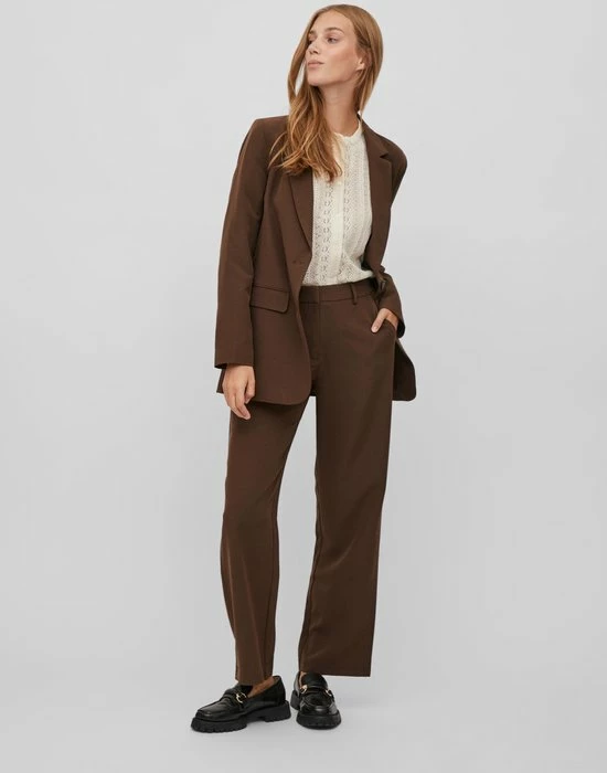 VILA VIKAMMAS HW TAILORED PANT Dames Broek Demitasse - Maat 40 7 VILA VIKAMMAS HW TAILORED PANT Dames Broek Demitasse - Maat 40 - Afbeelding 7