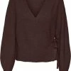 Vero Moda Vest Vmsimone Ls Wrap Cardigan Ga 10274431 Coffee Bean/melange Dames Maat - M