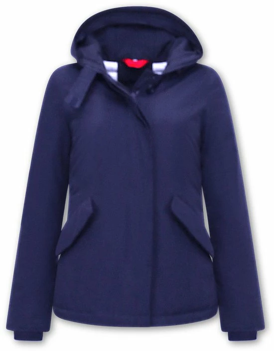 Gentile Bellini Korte Jas Dames Met Capuchon - Blauw 1 Gentile Bellini Korte Jas Dames Met Capuchon - Blauw