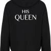 Merkloos THE KING & HIS QUEEN Couple Hoodies Zwart (QUEEN - Maat M) | Matching Hoodies | Koppel Hoodies