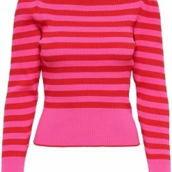 Only Trui Onlsally L/s Puff Pullover Knt Noos 15251029 Fuchsia Pink/small High Dames Maat - M