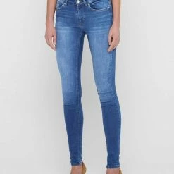 Only ONLBLUSH LIFE MID SKINNY REA12187 NOOS Medium Blue Denim Dames Jeans - Maat L X L30 -Dameskleding Verkoop 550x711 15