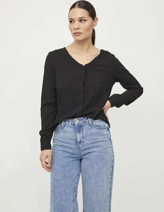 VILA VIPAYA V-NECK L/S SHIRT/SU - NOOS Dames Blouse - Maat 34 3 VILA VIPAYA V-NECK L/S SHIRT/SU - NOOS Dames Blouse - Maat 34 - Afbeelding 3