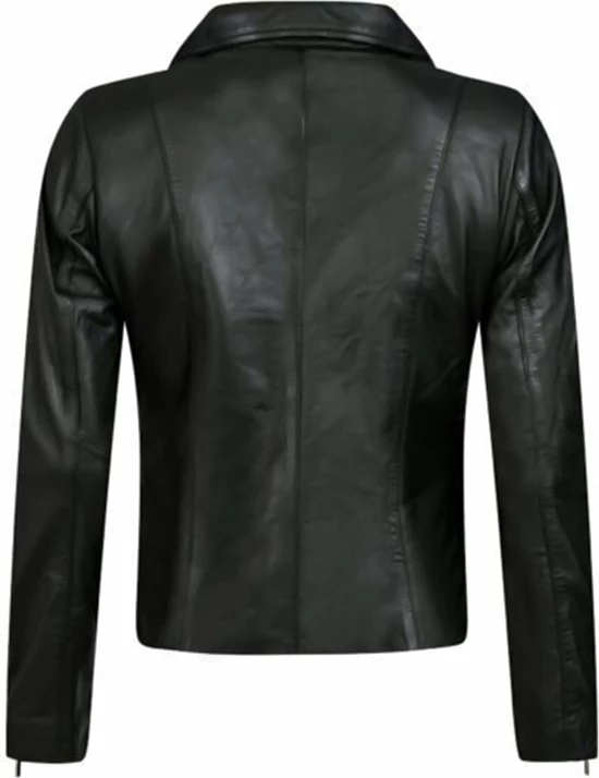 GILL'S QUEEN BLACK - Dames Leren Jas - Biker Jack - 100% Lamsleer - Zwart 2 GILL'S QUEEN BLACK - Dames Leren Jas - Biker Jack - 100% Lamsleer - Zwart - Afbeelding 2