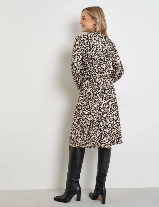 TAIFUN Dames Midi-jurk Met Bloemendessin Oak Gemustert-44 3 TAIFUN Dames Midi-jurk Met Bloemendessin Oak Gemustert-44 - Afbeelding 3