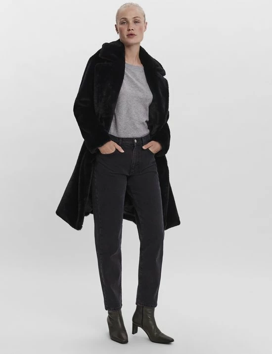 VERO MODA VMSUILYON FAUX FUR COAT BOOS Dames Jas - Maat XS 4 VERO MODA VMSUILYON FAUX FUR COAT BOOS Dames Jas - Maat XS - Afbeelding 4