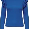 Jacqueline De Yong T-shirt Jdymille L/s Frill Top Jrs 15270900 Princess Blue Dames Maat - M