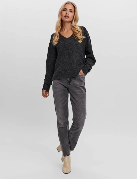 Vero Moda Trui Vmdoffy Ls V-neck Blouse Ga Noos 10252090 Black Dames Maat - L 2 Vero Moda Trui Vmdoffy Ls V-neck Blouse Ga Noos 10252090 Black Dames Maat - L - Afbeelding 2