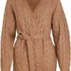 Vila Vest Viella L/s Cable Knit Cardigan/su/t 14075496 Toasted Coconut Dames Maat - M