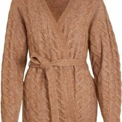 Vila Vest Viella L/s Cable Knit Cardigan/su/t 14075496 Toasted Coconut Dames Maat - M