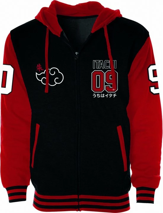 Cotton Naruto - Itachi 09 Hoodie Met Rits Rood/Zwart (XL) 1 Cotton Naruto - Itachi 09 Hoodie Met Rits Rood/Zwart (XL)