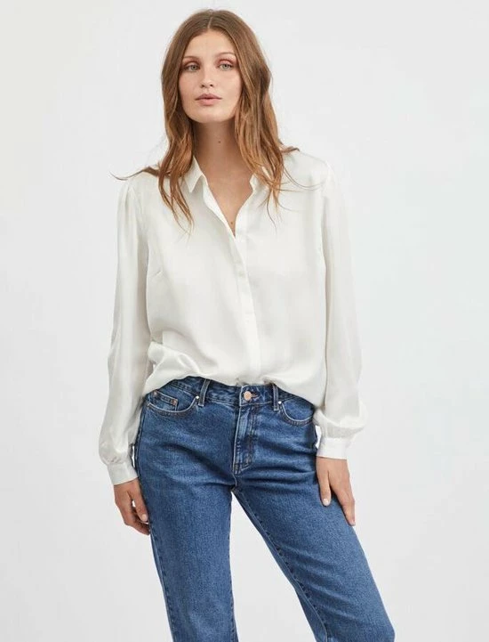 VILA VIELLETTE SATIN L/S SHIRT/SU - NOOS Dames Top - Maat 40 16 VILA VIELLETTE SATIN L/S SHIRT/SU - NOOS Dames Top - Maat 40 - Afbeelding 16