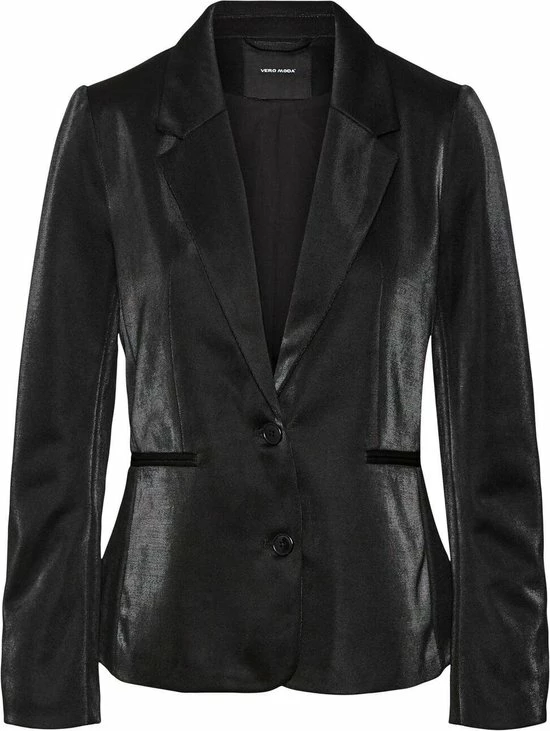 Vero Moda Blazer Vmsialucca Ls Slim Shiny Blazer 10277482 Black Dames Maat - L 1 Vero Moda Blazer Vmsialucca Ls Slim Shiny Blazer 10277482 Black Dames Maat - L