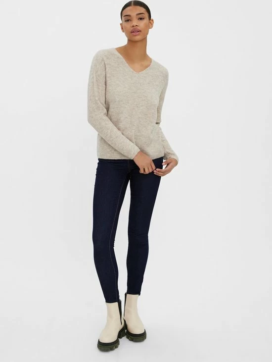 VERO MODA VMCREWLEFILE LS V-NECK BLOUSE NOOS Dames Trui - Maat XXL 4 VERO MODA VMCREWLEFILE LS V-NECK BLOUSE NOOS Dames Trui - Maat XXL - Afbeelding 4